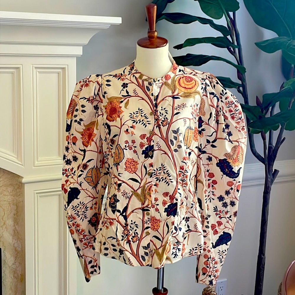 Ulla Johnson Harriet Puff Sleeve Blouse Daisy Floral Print
